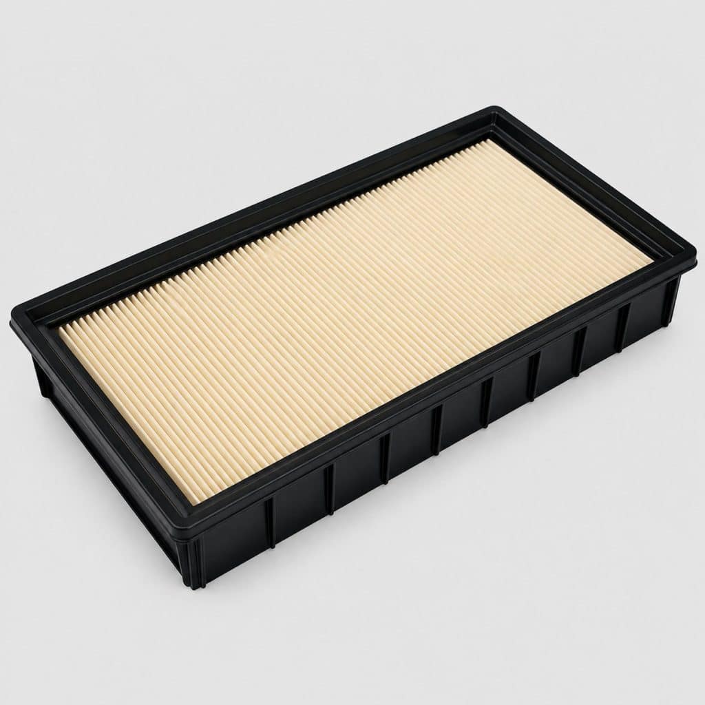 Filtre à air grand format présenté seul sur fond neutre
