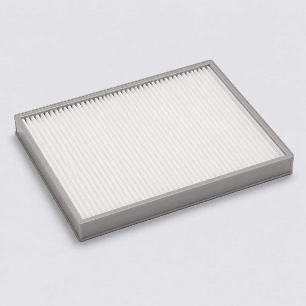 Filtre habitacle entrée de gamme présenté seul sur fond neutre