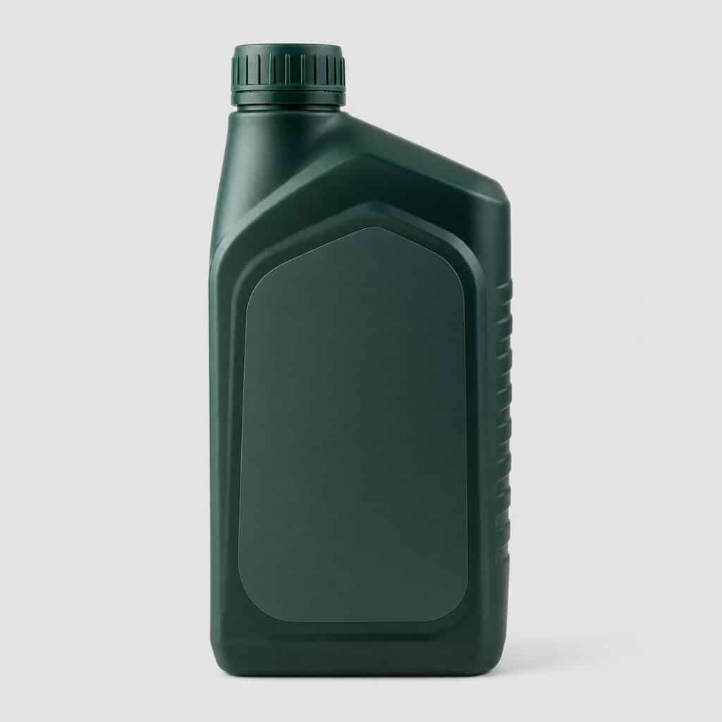 Flacon d'huile moteur 1 litre présenté seul sur fond neutre