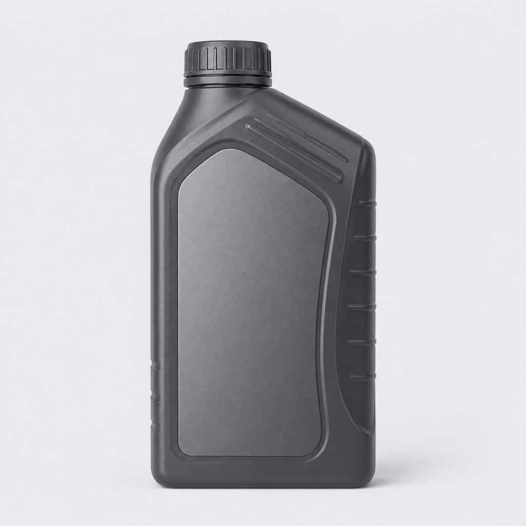 Flacon d'huile moteur 1 litre présenté seul sur fond neutre