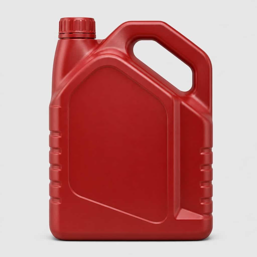 Bidon d'huile moteur 5 litres présenté seul sur fond neutre