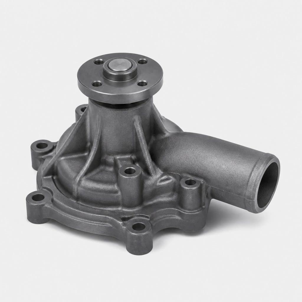 Pompe à eau moteur diesel renforcée présentée seule sur fond neutre