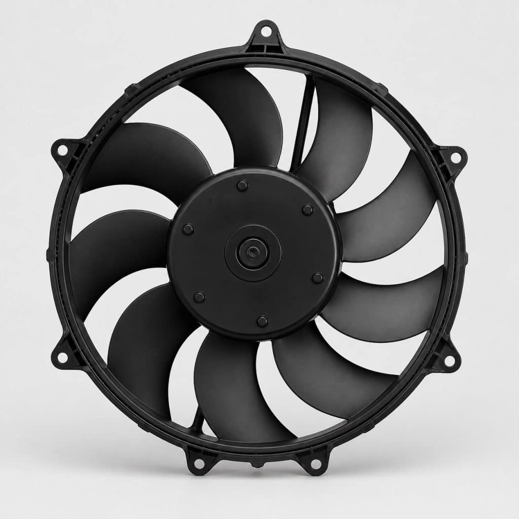 Groupe motoventilateur électrique présenté seul sur fond neutre